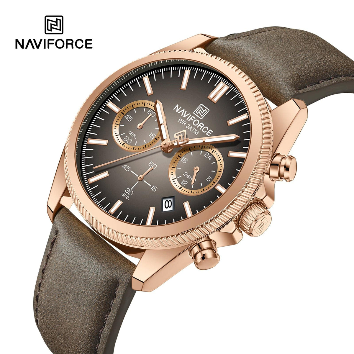 Naviforce NF 8082L Signature Leather Chronograph